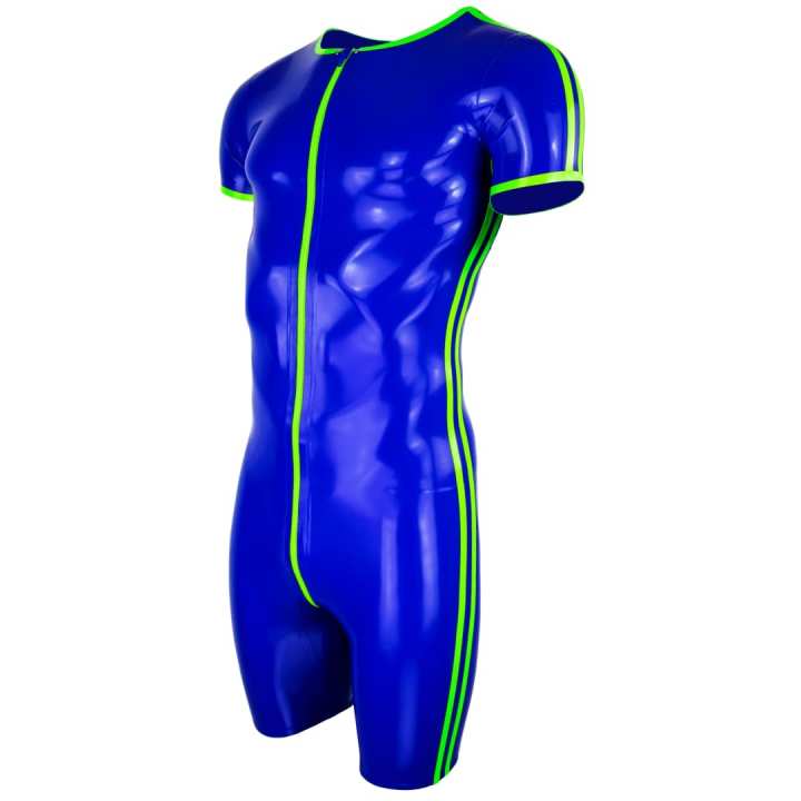 Catsuit Short Suit 2 STRIPES Latex Laser Edition